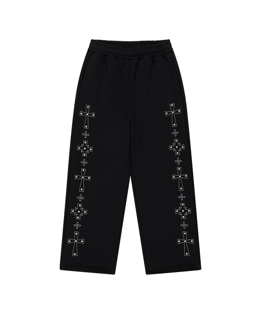 MAHAGRID Cross Stud Sweatpant Black(Mg2Gsmpa09A)