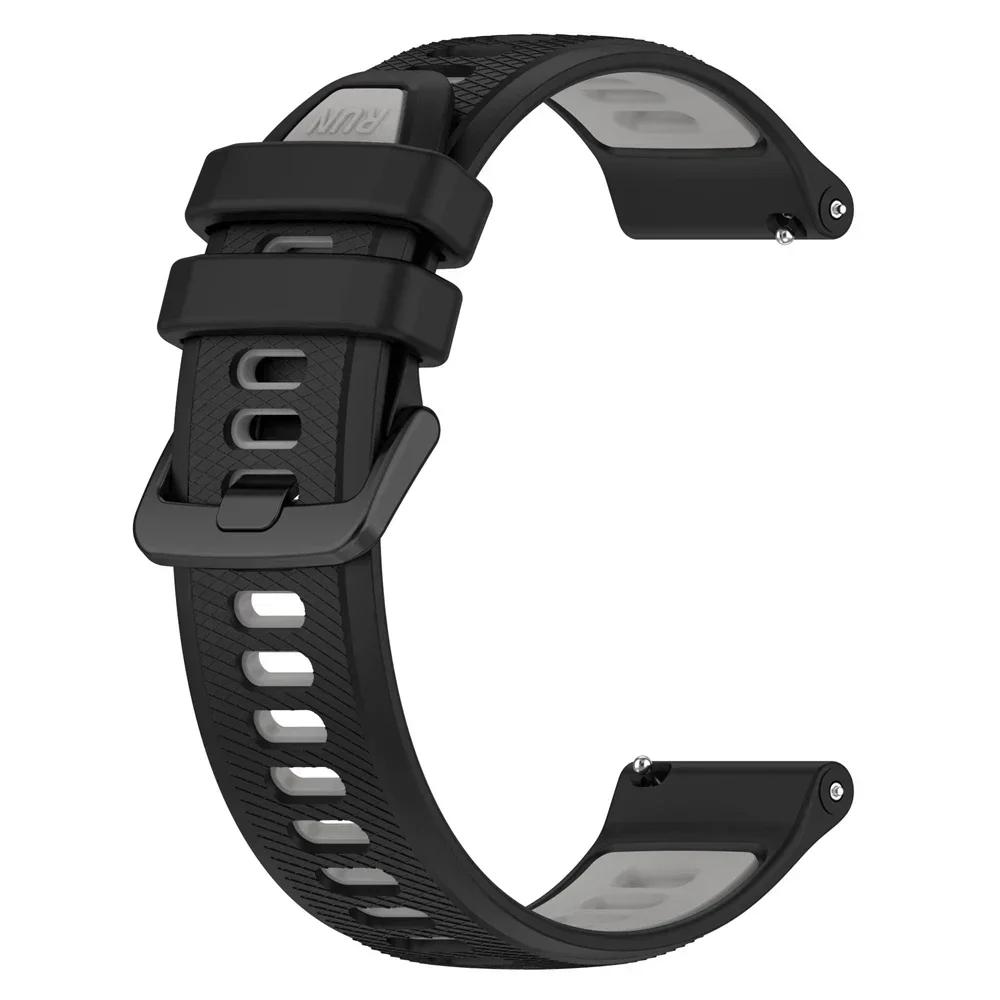 

20мм/22мм Силиконовый Мягкий Ремешок Для Garmin Active/Vivoactive 6 5/Venu 3 Sq/Forerunner 570 165 265 Браслет Для Amazfit/HUAWEI 1Pcs 20mm черный серый