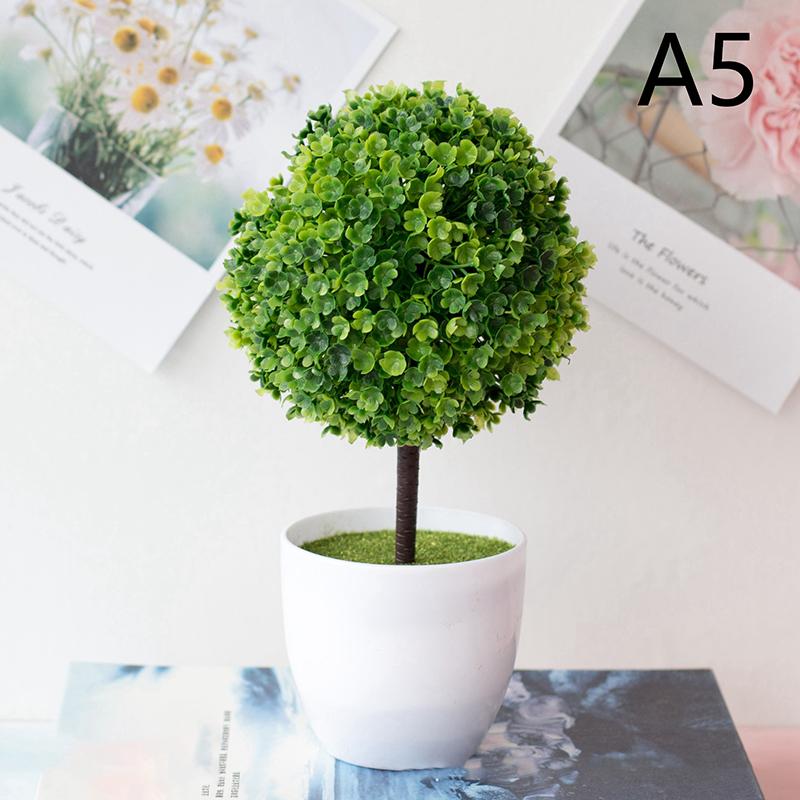 Artificial Plants Potted Green Bonsai Small Tree Grass Plants Pot Ornament Fake Flowers For Home Garden Decoration Wedding Party
