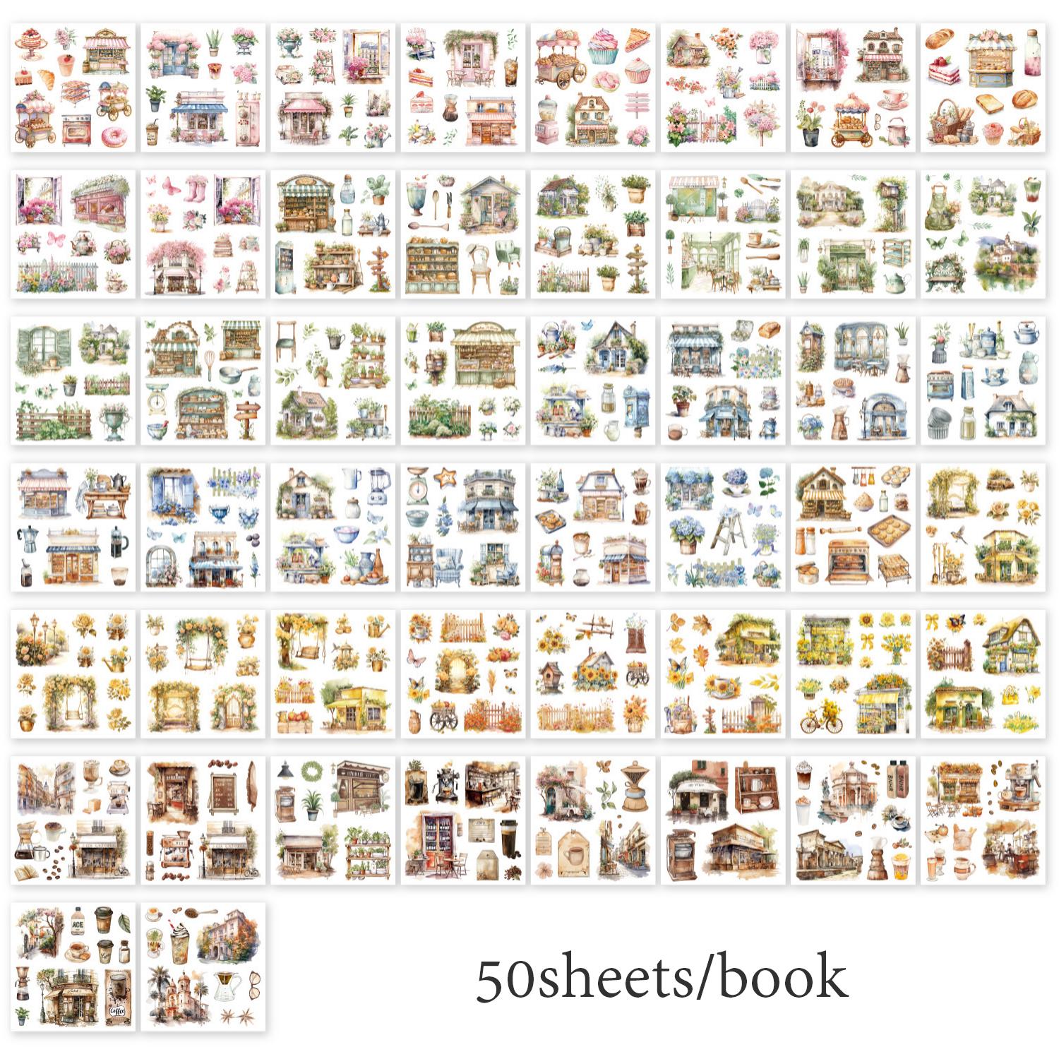 50 листов/упаковка Книга наклеек серии Earthly для DIY дневника, чехла для телефона, календаря, фоторамки, украшения ноутбука