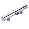 Copper Electric Water Heater Faucet with Solar Thermostatic Valve, Round Rod, Dual Water Outlet