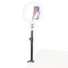 Telescopic Phone Stand with Strong Clamp for Live Broadcasts and Overhead Food Photography, Includes Fill Light