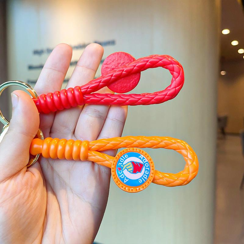 Adorable Cartoon Good Luck Rabbit Keychain Cute Silicone Key Ring New Year Gift