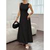 Polyester A Line Dress With Wrinkleresistant Fabric For Casual And Party Wear