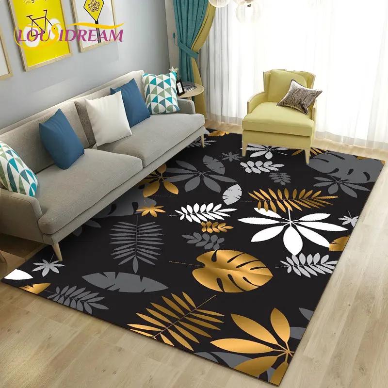 3D Mushroom Flower Plant Leaf Area Rug,Carpet Rug for Living Room Bedroom Sofa Doormat Decoration,Kitchen Non-slip Floor Mat