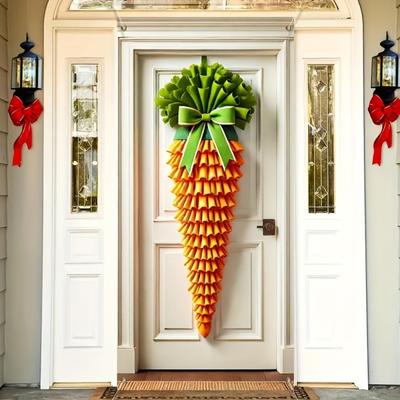 Easter Themed Door Flag With Easter Bunny And Carrot Pattern Holiday Decoration Suitable For Holiday Garden Entrance
