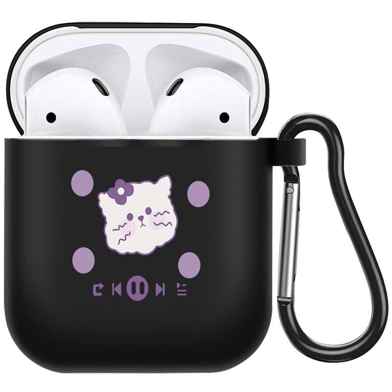 קריקטורה חמוד חיות מחמד כלב חתול בעל חיים ינשוף צמח פרחי אפל עבור אפל AirPods 2 3 כיסויי אוזניות חסינות זעזועים שחורות AirPods Pro Funds Cover