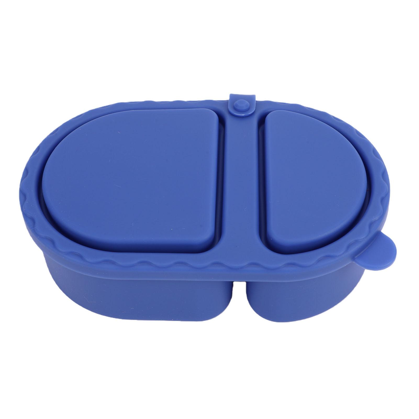 Silicone Lunch Box 240ml 2 Compartments Silicone Snack Container Microwave Dishwasher Safe