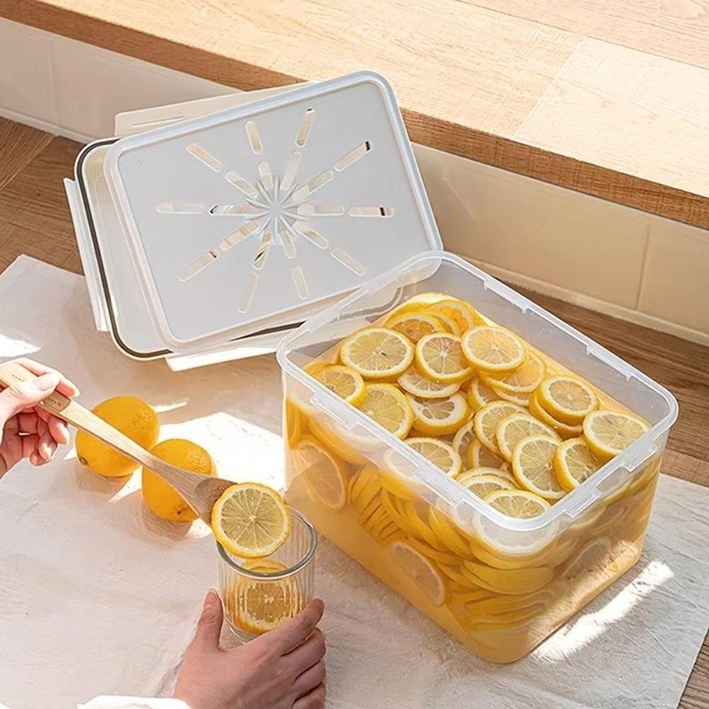 Sealed Lid Pickle Fermentation Container Plastic Pickled Vegetable Jar Kimchi Making
