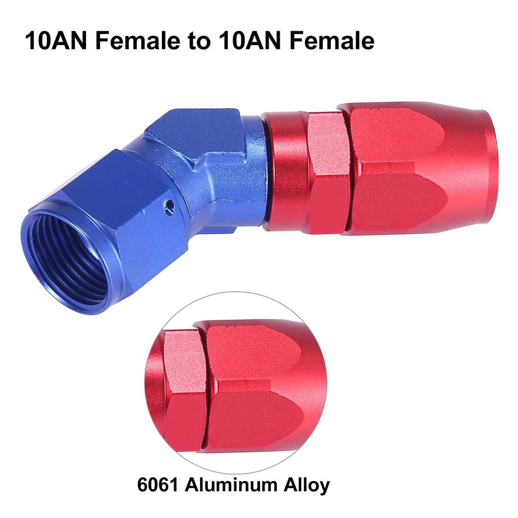 X AUTOHAUX Fitting Fuel Oil Hose Hose End AN10 AN Type Hose Connector Gasoline Hose Connector Fuel Hose Connector 45 Degree Hose Union 45 Degree