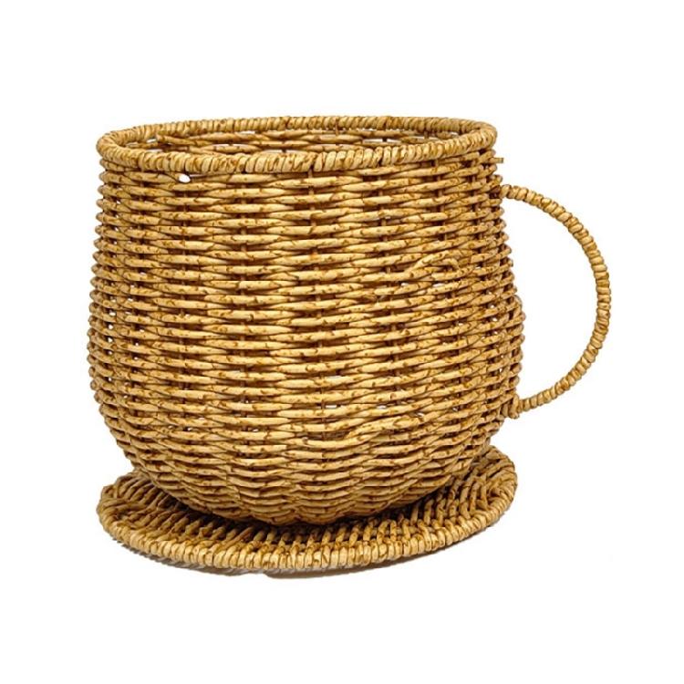 

Coffee Accessories Organizer With Weave Pattern Coffee Pod Holder Basket For Kitchen Countertop And Offices Desk жёлтый