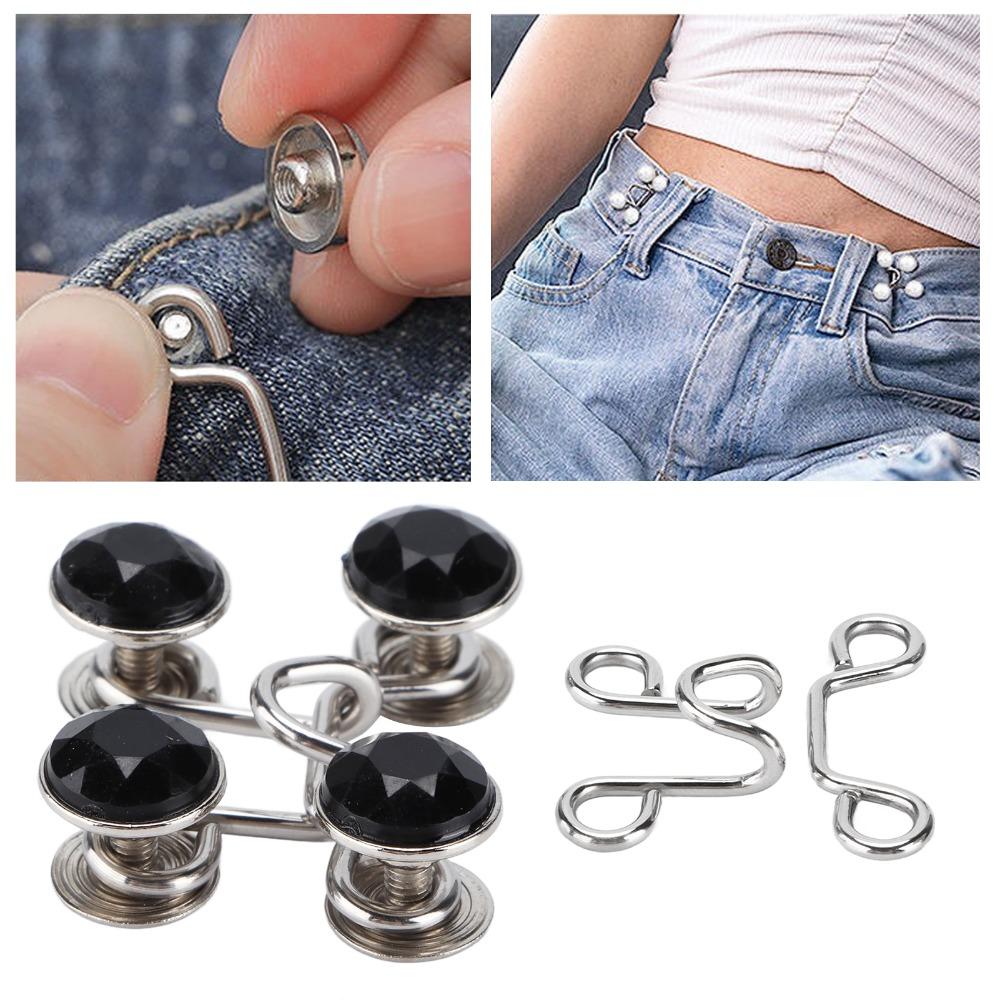 16pcs Detachable Card Slot Design Button Pins Reusable Pant Waist Button Waist Tightener  For Jeans