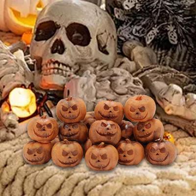 20x Miniature Pumpkin Figurines Halloween Decorations Artificial Mini Statues, Resin for Tabletop