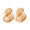 Salircon Vintage Irregular Geometric Metal Glossy Stud Earrings for Women Punk Gold Color Earring Party Wedding Jewelry Gifts