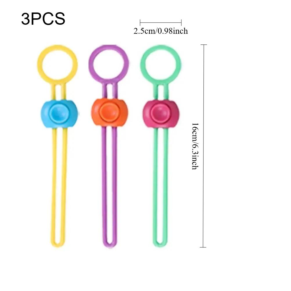 

3 Pcs Silicone Food Bag Sealing Strap Freshness Sealing Clip Adjustable Clip Portable Data Cable Storage Kitchen Gadget 3Pcs Random color