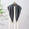 Summer Atmosphere Wearing Belt Waist Seal Twill Silk Simulation Silk Cool Triangle Scarf Cashew Print Women's Silk Scarf