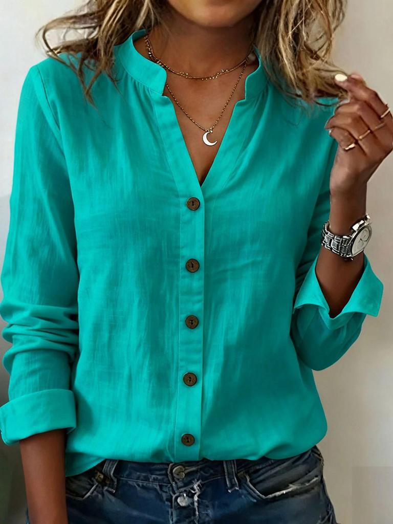 2025 Autumn Women's Casual Stand Collar Loose Fit Fashion Shirt