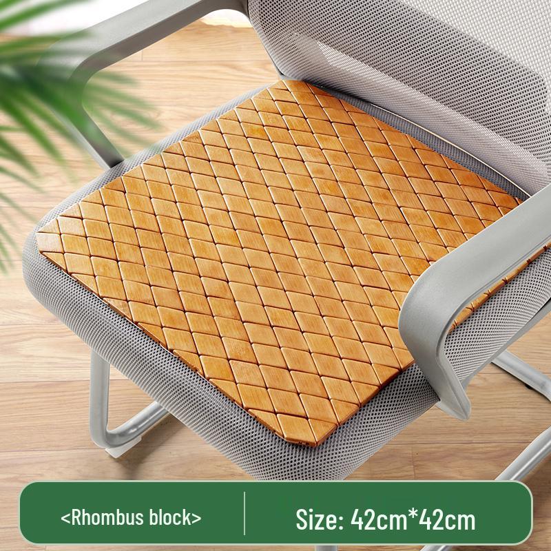 Breathable Bamboo Cooling Seat Cushion for Long Summer Use - Ideal for Office Chairs and Cars.