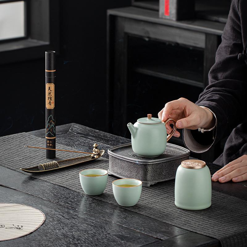 Company Activities Printing High-end Business Gifts Anniversary Opening Celebration Ru Kiln Tea Set