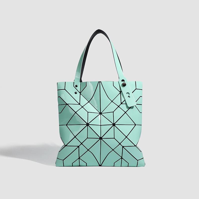 

Новая лазерная сращивание геометрических ромбов сумка модная однотонная женская сумка пайетки одно плечо большая вместительная сумка