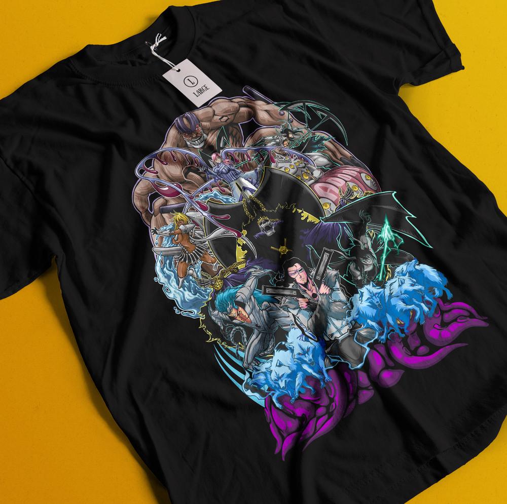 

Bleach Anime T-Shirt Espada Squad Shirt Ichigo Bankai Tee Aizen Tshirt Zaraki 2XL