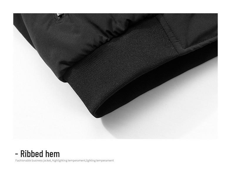 Men's Winter Fleece-Lined Stand Collar Jacket: Warm, Thick, Casual Fashion for Middle-Aged