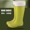High-top Rain Shoes Women's New Trendy Waterproof Shoes Fashionable Outer Wear Non-slip and Wear-resistant Thickened Rain Boots Rubber Shoes