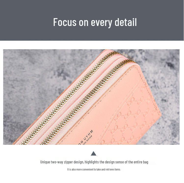 Kadın Uzun Cüzdan - Fermuarlı Bozuk Para Cüzdanı, Çok Fonksiyonlu Telefon Çantası, Çoklu Kart Yuvalı Geniş Kapasite.