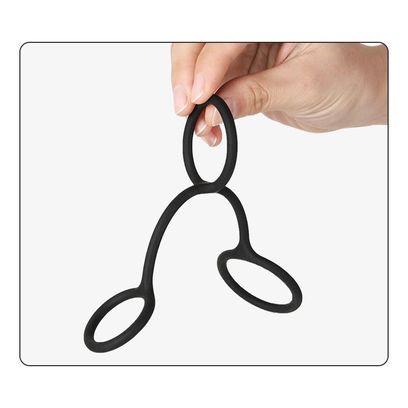 Drei-in-eins-Hahnring, Silikon-Penisring, dreifacher Penis-Verschlussring, Penisverzögerung, Ejakulation, Sexspielzeug für Männer, Ring zur Erektionsverbesserung