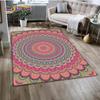 Mandala Yoga Blume Böhmen Meditation Natur Teppich für Wohnzimmer Schlafzimmer Dekoration, Rutschfeste Dekoration für Sofa Fußmatte Geschenk