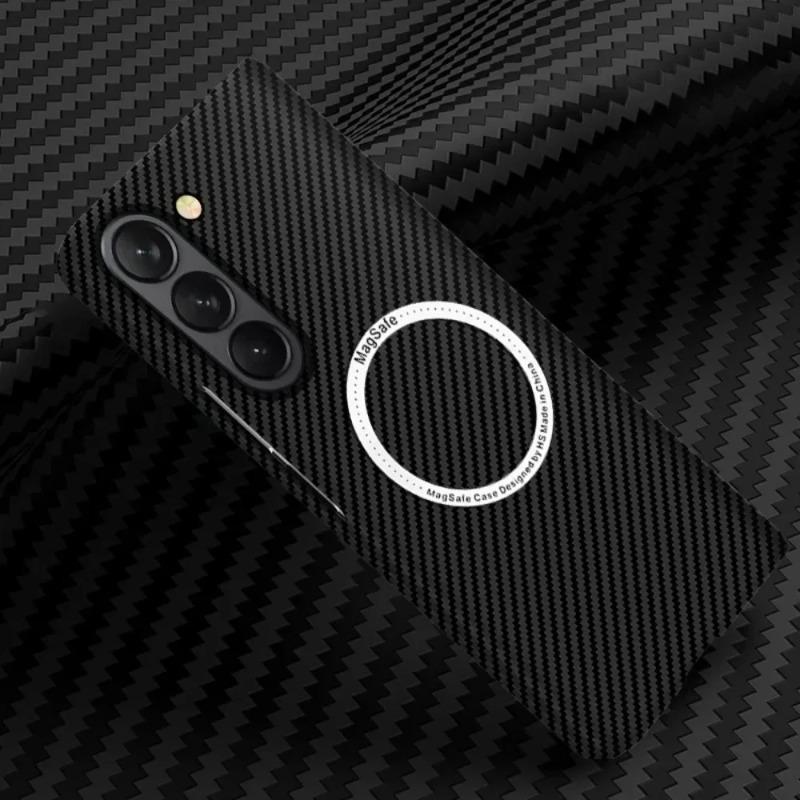 Ultra Thin Carbon Fiber Magsafe Phone Case For Samsung Galaxy Z Fold 7 6 5 4 3 Magnetic Wireless Charge Shockproof Protect Cover