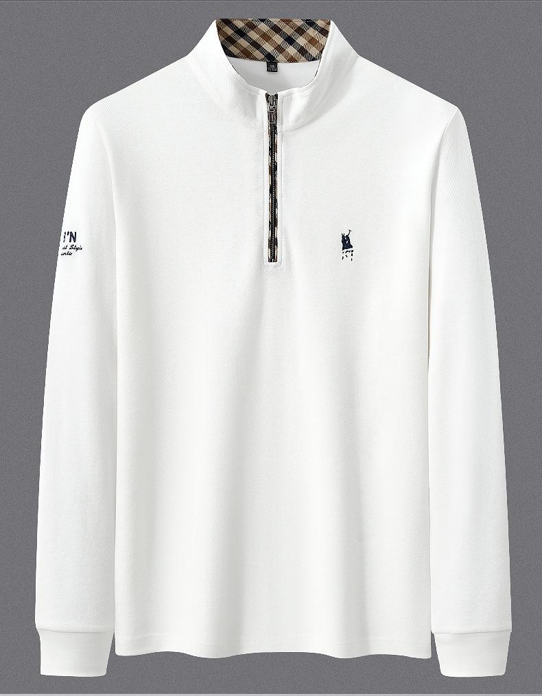 Men's Autumn/Winter 2025 Python Dragon Embroidered Long Sleeve Half-Zip Stand Collar Casual Top