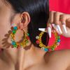Christmas Tree Bow Colorful Garland Earrings Personalized Bell Christmas Series Earrings Women