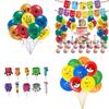 Entzückendes Numberblocks Themen-Ballon-Zugflaggen-Set für festliche Geburtstagsfeiern