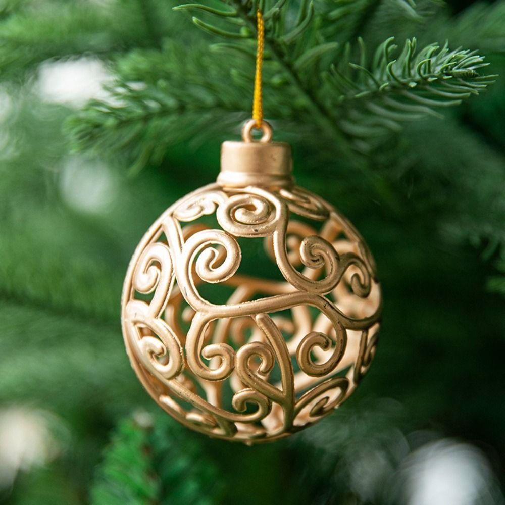 4/8pcs Golden Hollow Five pointed Star Pendant Creative Delicate Christmas Tree Pendant Waterproof Hanging Ornament Wedding