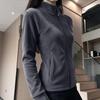 Womens Fleece Jacket 2026 Thick Warm Slim Fit Stand Collar Zip-Up Outerwear Office Commute
