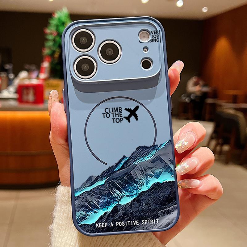 Magnetic For Magsafe Case For iPhone 17 Pro Max Airplane Landscape Pattern Skin Feeling Cover For iPhone 16 15 14 13 Pro Max