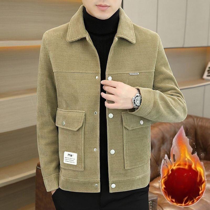 A Mature Korean-style Trendy Lapel Casual Jacket for Men in Autumn and Winter