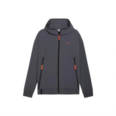 Puma Färgblock Design Bekväm Huvförsedd Långärmad Dragkedja Kofta Tröja Unisex Ytterkläder Galax-Grå 626178-69