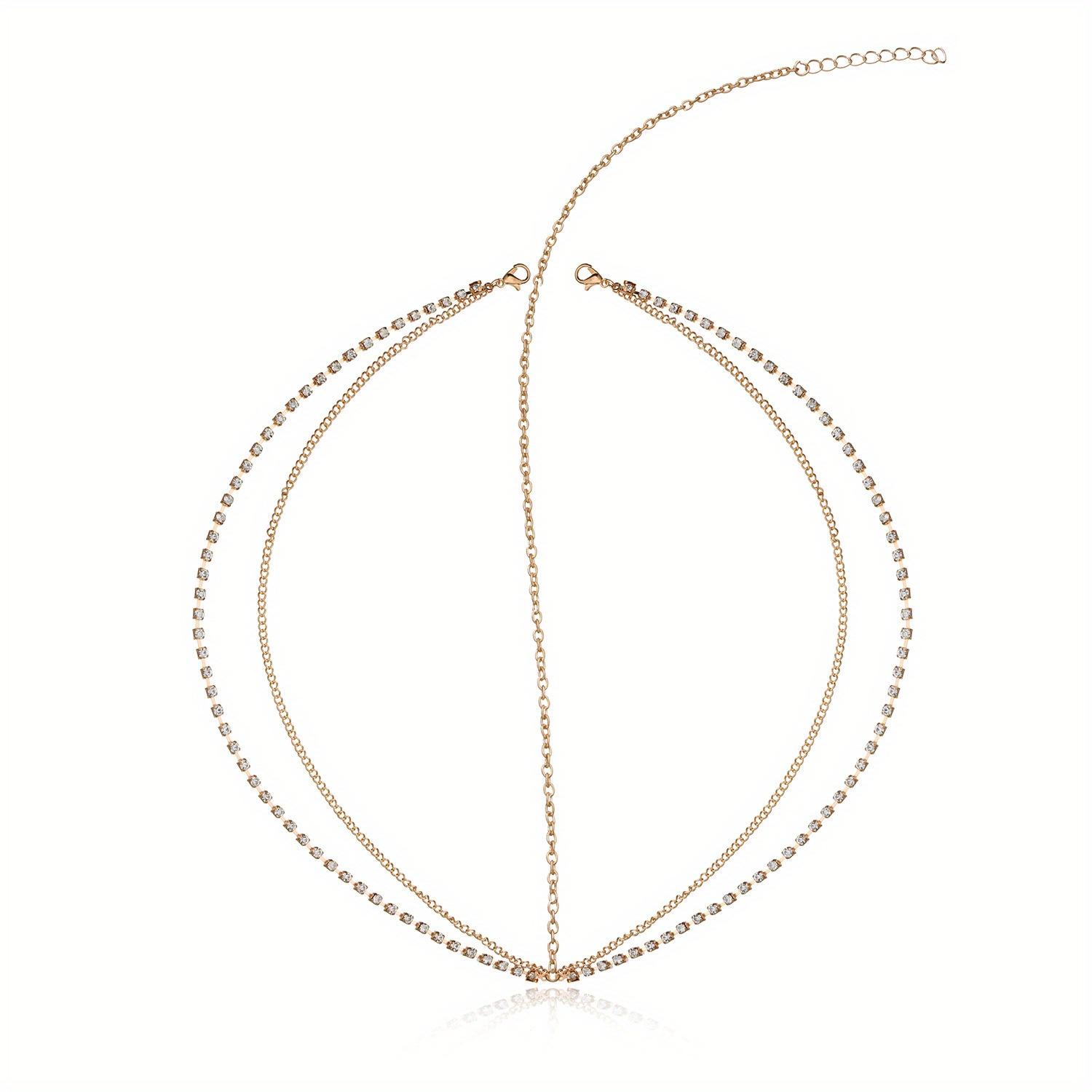 

1pc of Middle East Spring/summer Bohemian Multi-layer Tassel Chain Rhinestone Hair Tie Accessory, Suitable for Girls Photo Shoots, Gifts, and Parties золотистий