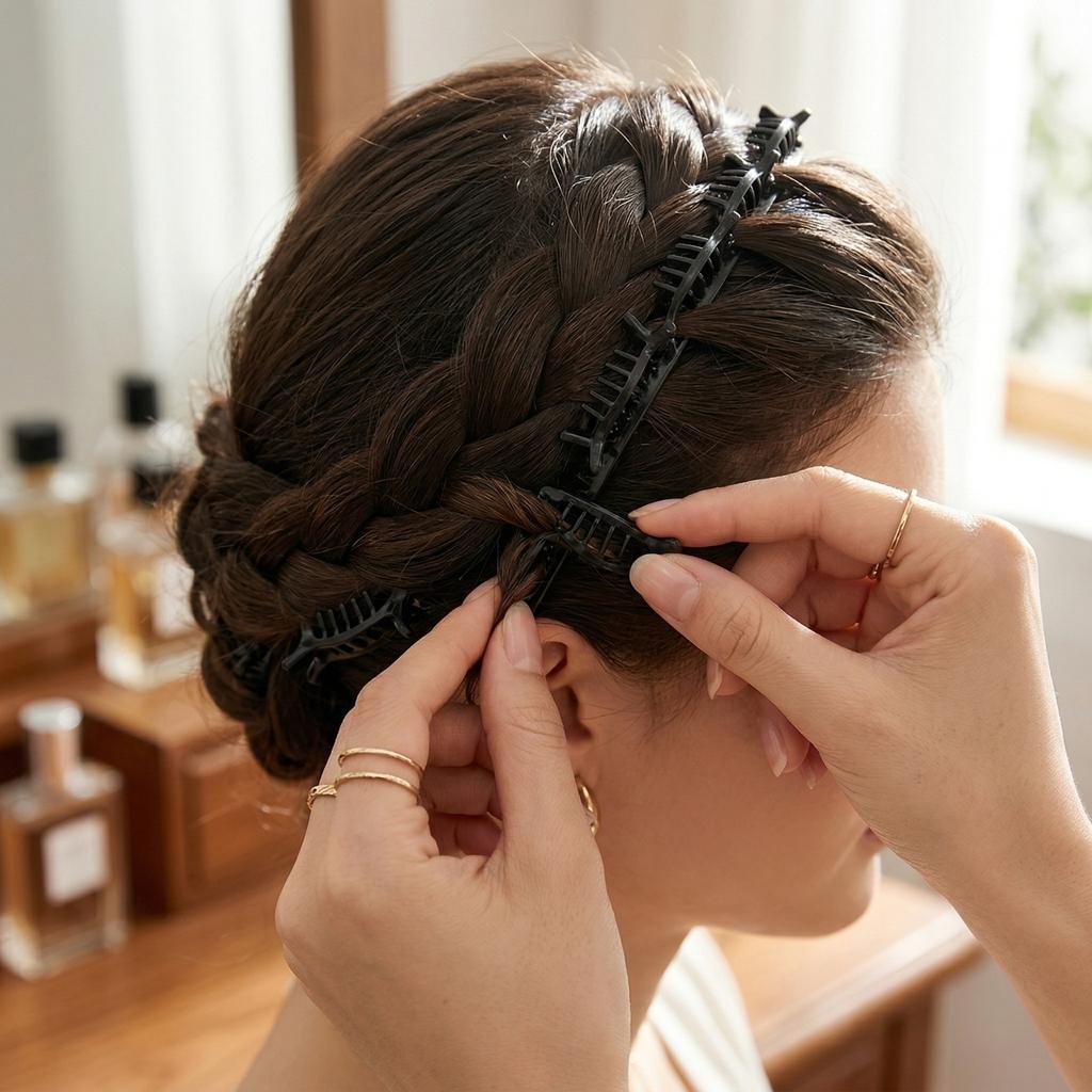 Vintage Style Braided Headband Multi Layer Hollow Weave Design Lightweight Durable Hair Accessory for Everyday Use and Special Occasions