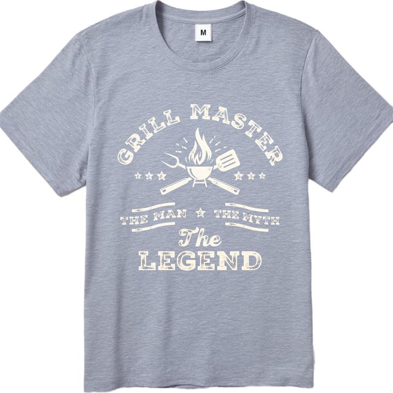 Graphic Summer For Men T Shirt Grill Master The Man The Myth The Legend Short Sleeve Travel Round Neck Tshirt Male Teeshirt
