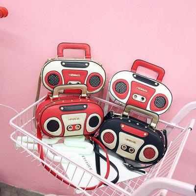 Personalized Creative Tape Recorder Bag Portable 2025 New Fashion Women's Bag Oblique Span Contrasting Color Bag