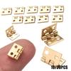 10/20pcs Brass Plated Mini Hinge Small Decorative Jewelry Wooden Box Cabinet Door Hinges With Nails Dollhouse Furniture Acc