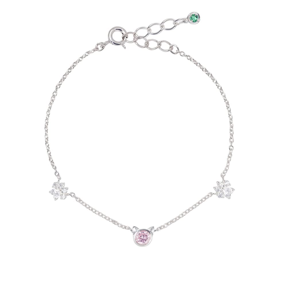 

Selectable Birthstone Bracelet Cat Jewel Paw Silver Cat [Future Angel] Women s & [MIB5107PCZ] (May Emerald)