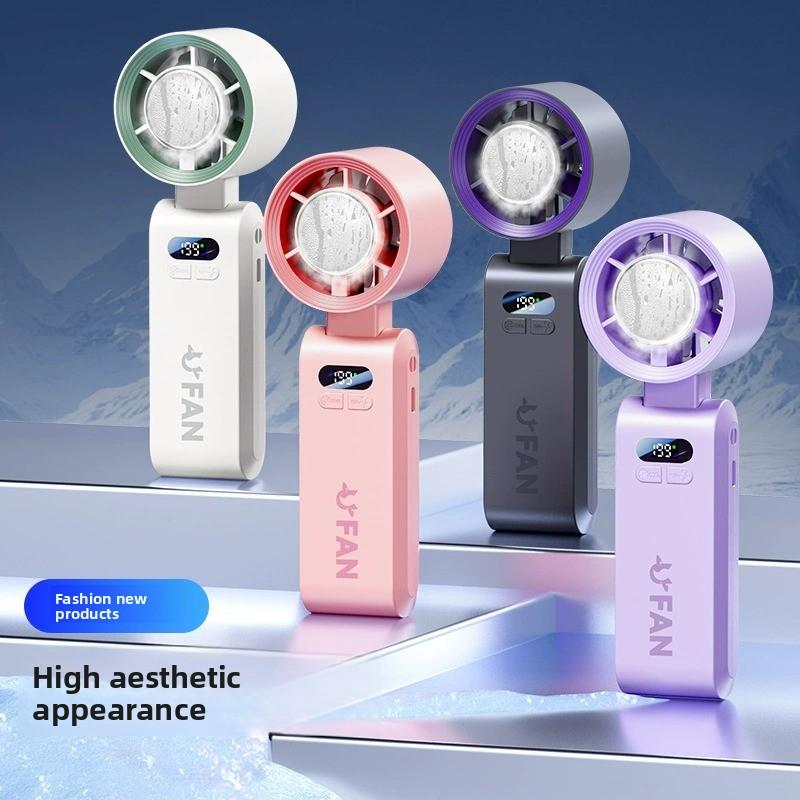 Mini ventilador portátil de mano recargable USB con función de enfriamiento plegable para exteriores