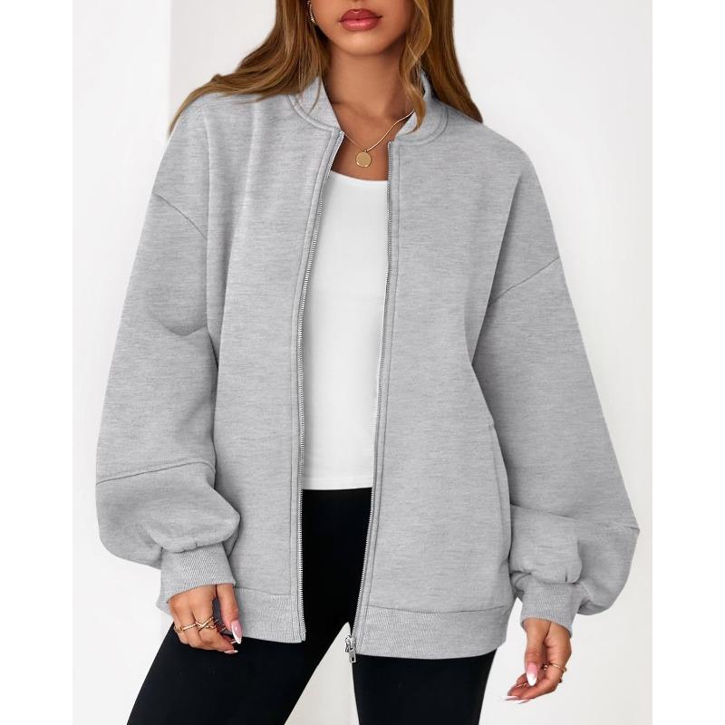 Women Casual Long Sleeve Zip Up Pilot Jacket Autumn Wear