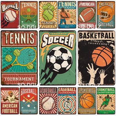 Kovová cedule Basketbalová kovová deska Kovová Vintage Pub Bar Dekorace Plechová cedule Deska Plakát Domácí dekorace Umění Malba Nástěnná samolepka