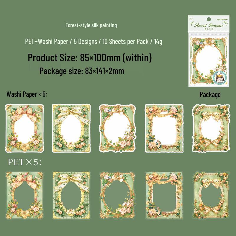 Beautiful Day Lace Themed Stickers - Romantic Series: 6 Designs, 10 Sheets, Large Size