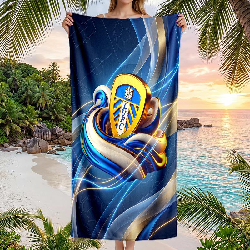 Leeds United Fußball Strandtuch Weiches Mikrofaser Sommerhandtuch Schnelltrocknendes Saugfähiges Handtuch für Strand Schwimmbad Reisen